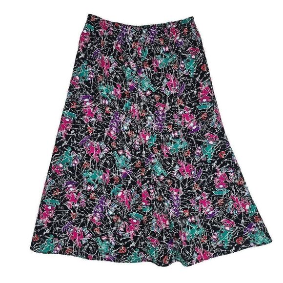 Vintage 80's 90's Abstract Midi Sports Skirt M - Picture 2 of 5